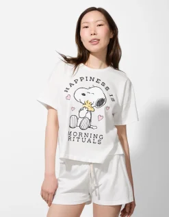 Flame Pyjama set van shirt en broek - Snoopy - wit New