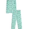 Dopodopo boys Pyjamaset bestaande uit shirt met lange mouwen en broek - Motiefmix - turkoois Fashion