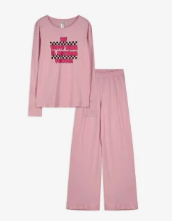 Page One Young Pyjamaset bestaande uit shirt met lange mouwen en broek - Print - pink Clearance