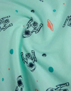 Dopodopo boys Pyjamaset bestaande uit shirt met lange mouwen en broek - Motiefmix - turkoois Fashion