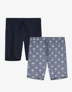 Jean Pascale Pyjamashort - Set van 2 donkerblauw Sale