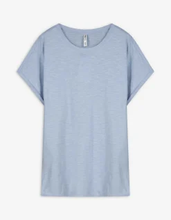 Maxi Blue Shirt - Zijsplit - lichtblauw Discount