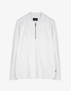 Jean Pascale Shirt met lange mouwen - Ritssluiting - wit Clearance