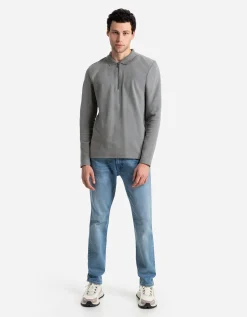 Jean Pascale Shirt met lange mouwen - Ritssluiting - groen Clearance