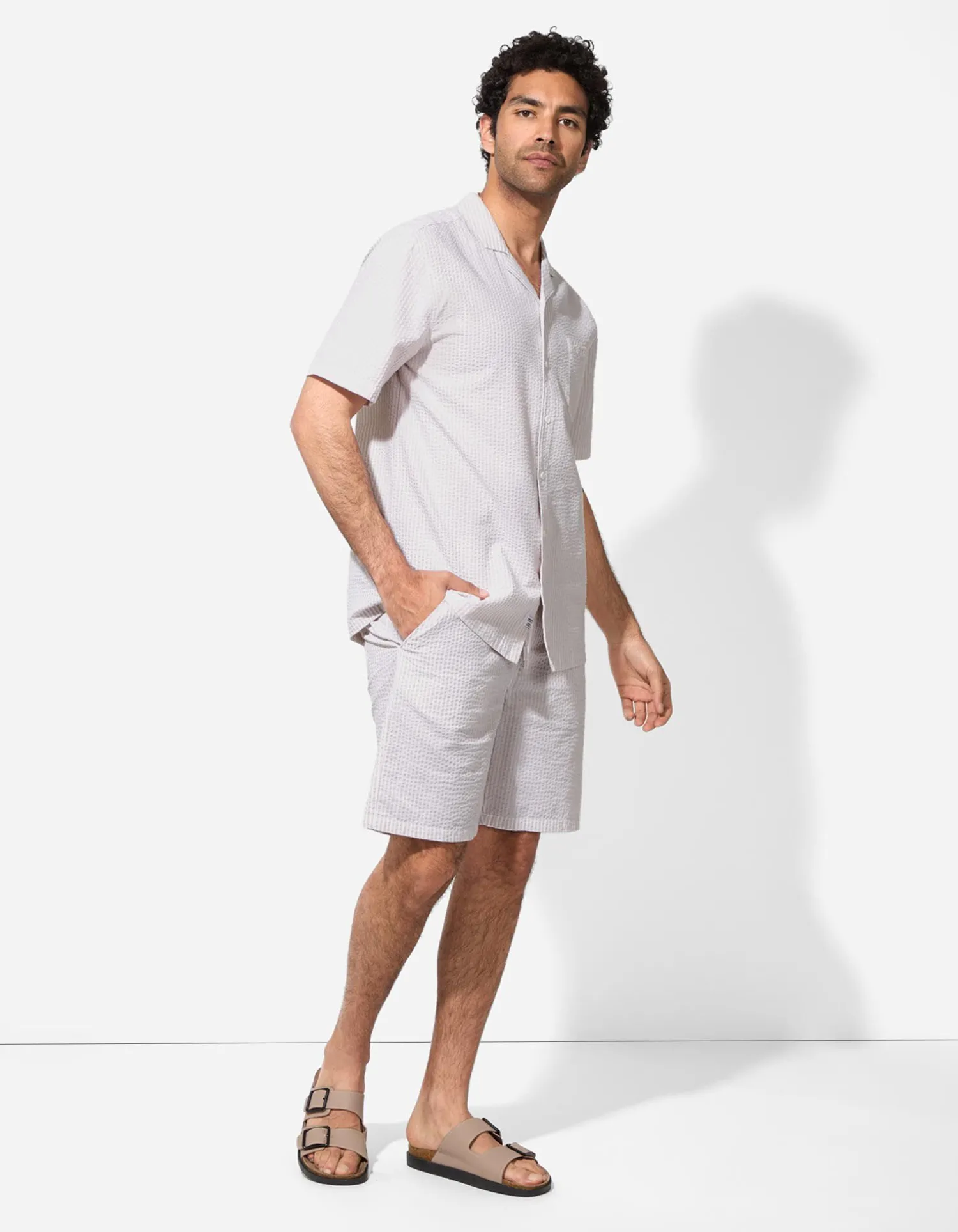 Takko Short - Strepen - beige New
