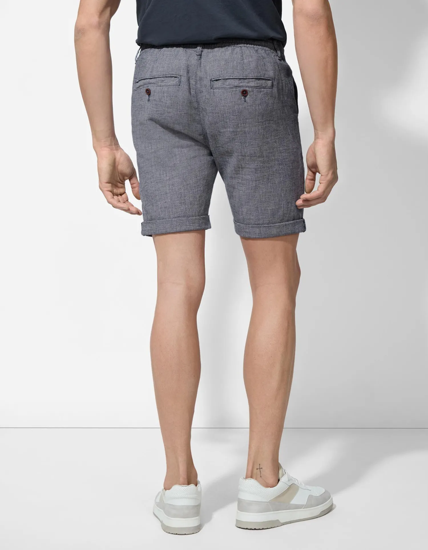 Takko Short - Vaste pijpomslag - donkerblauw Outlet