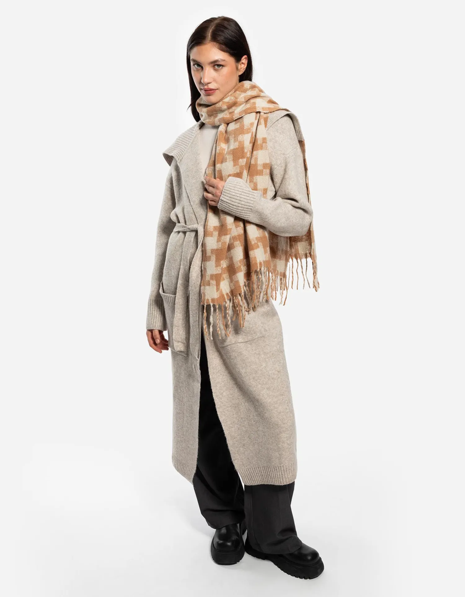 Accessories Sjaal - Franjes aan de zomen - beige New