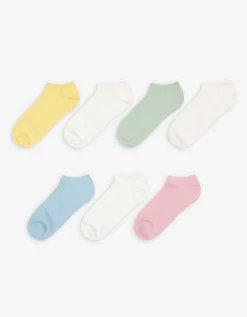 women Sneakersokken - Set van 7 lichtgeel Hot