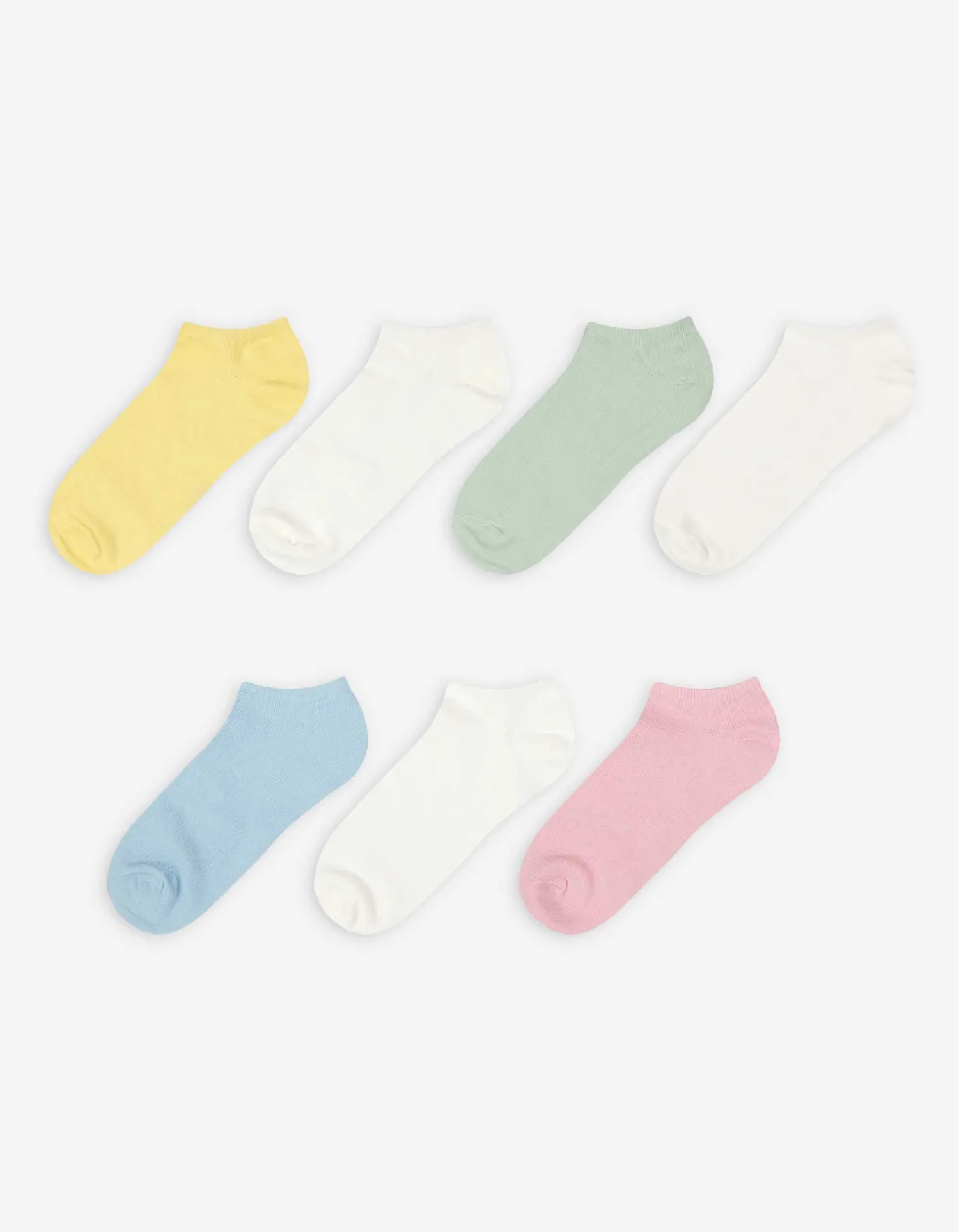 women Sneakersokken - Set van 7 lichtgeel Hot