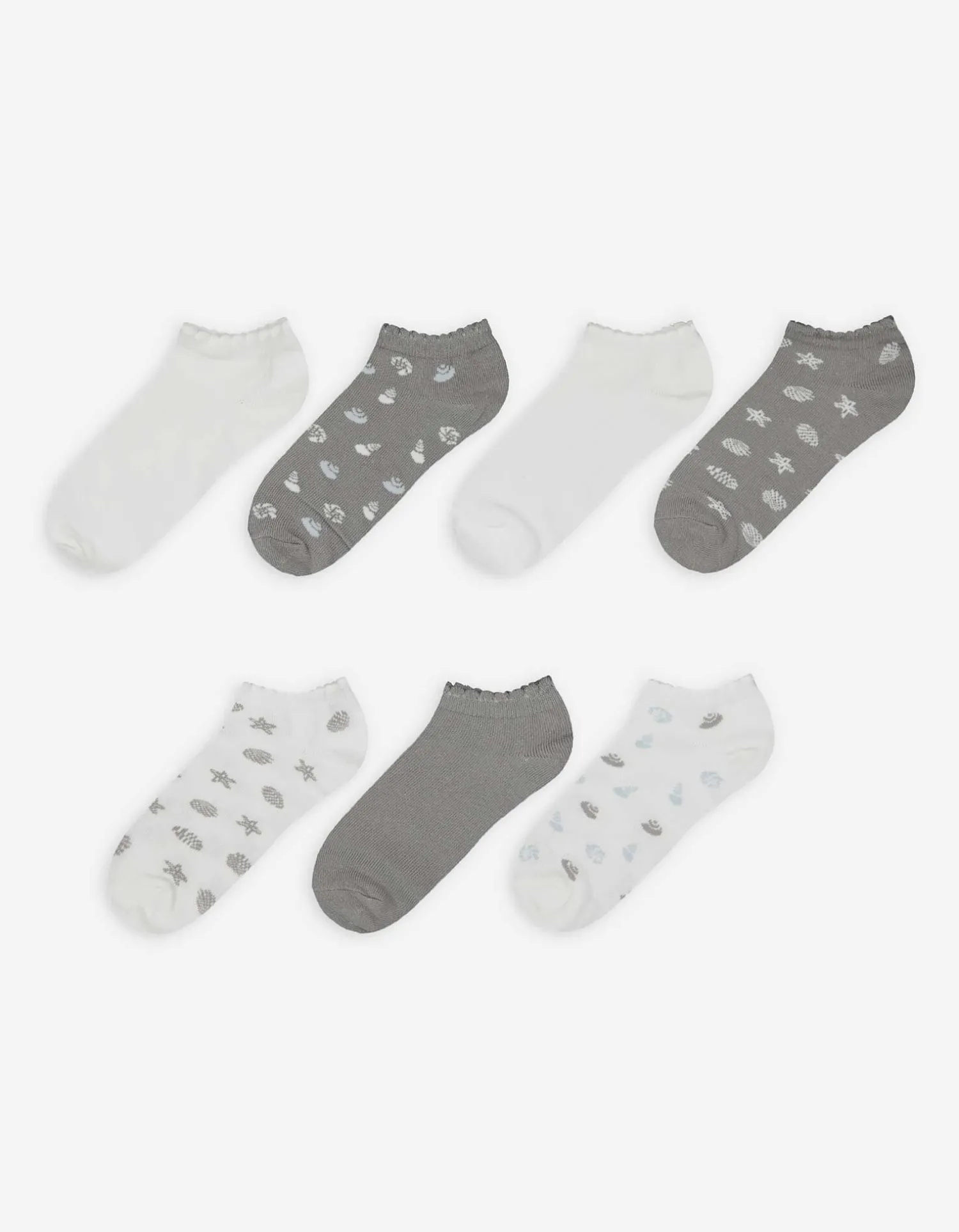 women Sneakersokken - Set van 7 wit Discount