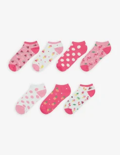 women Sneakersokken - Set van 7 pink Clearance