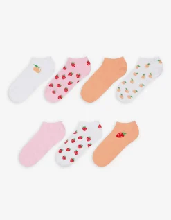 women Sneakersokken - Set van 7 wit Hot