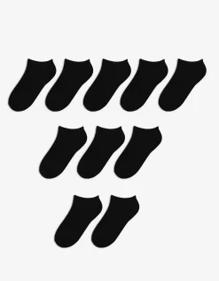 women Sneakersokken - Set van 10 zwart Fashion