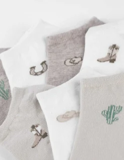 women Sneakersokken - Set van 7 wit Fashion