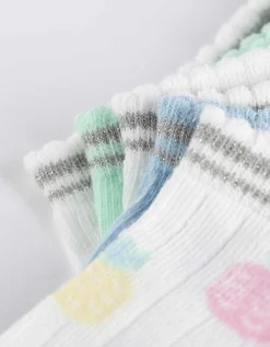 Girls Sneakersokken - Set van 5 wit Discount
