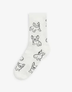 men Sokken - Dierenprint - wit Clearance