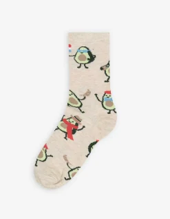 men Sokken - Print all-over - beige Online