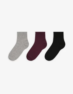 women Sokken - Set van 3 donkerlila Clearance
