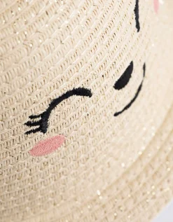 Dopodopo girls Strohoed - Borduursels - beige Sale