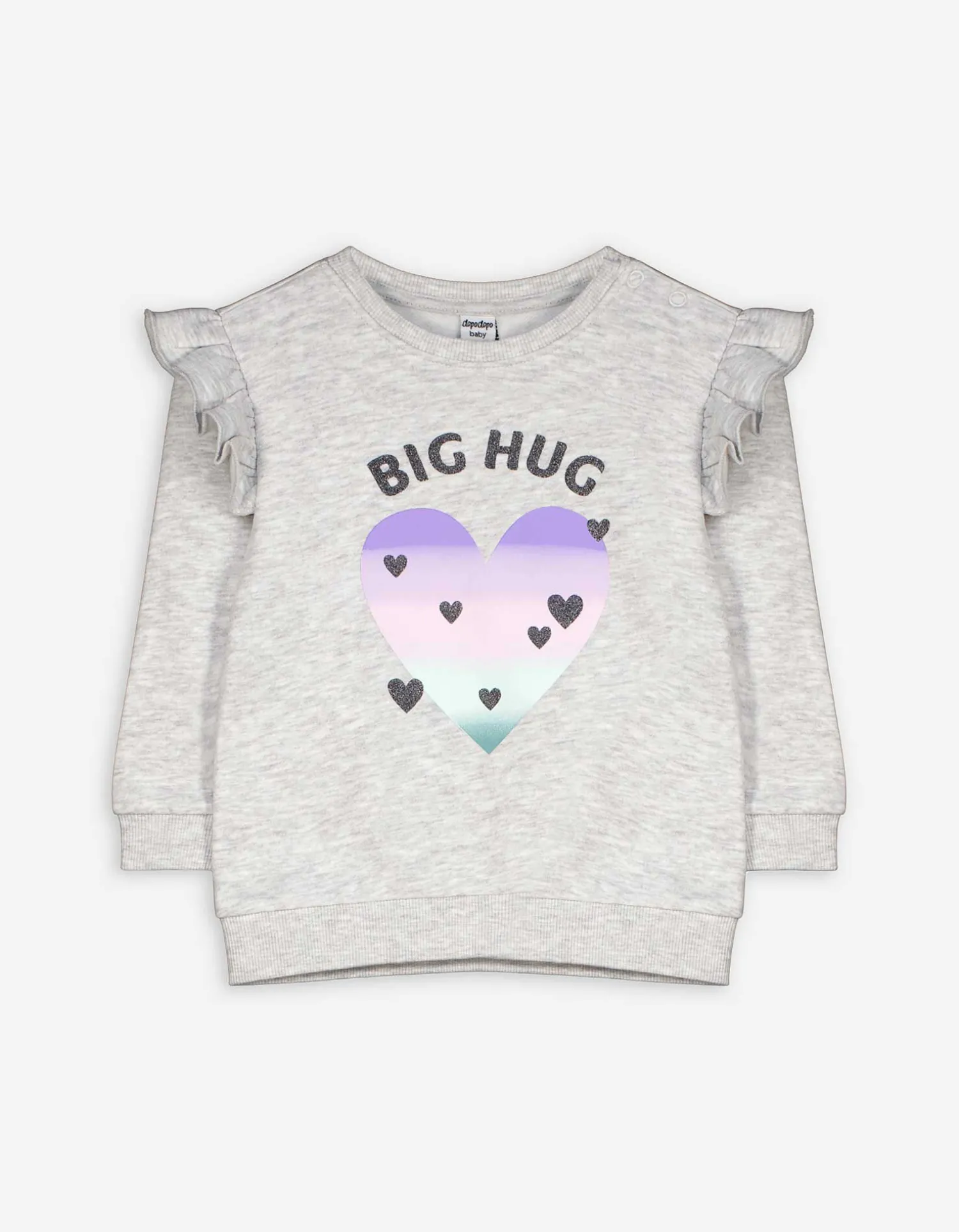 Dopodopo mini Sweatshirt - Glitterprint - lichtgrijs Online