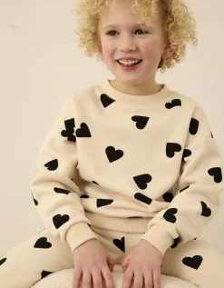Dopodopo girls Sweatshirt - Motief all-over - beige Discount