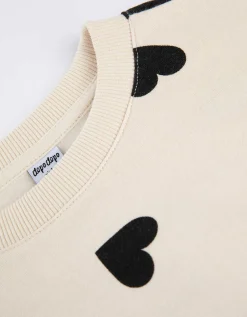 Dopodopo girls Sweatshirt - Motief all-over - beige Discount