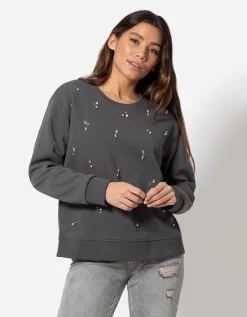 Page One Sweatshirt - Siersteentjes - donkergrijs Online