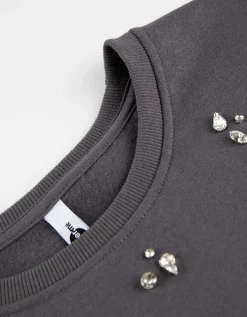 Page One Sweatshirt - Siersteentjes - donkergrijs Online