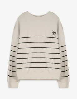 Page One Sweatshirt - Strepen - beige Clearance