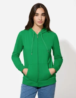 Ever Me Sweatvest - Capuchon met tunnelkoord - groen Hot