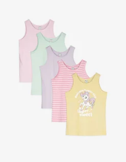 Dopodopo girls Tanktop - Set van 5 pink Hot