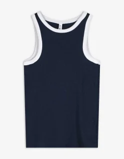 Page One Top - Geribde structuur - donkerblauw Fashion