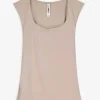 Page One Top - Hoekige hals - beige Sale