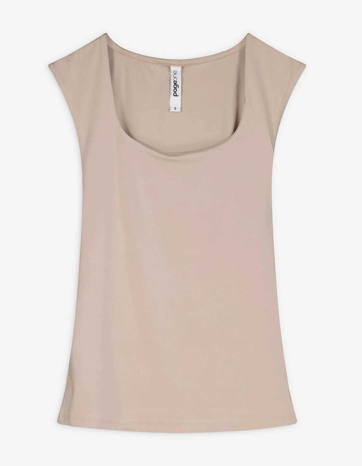 Page One Top - Hoekige hals - beige Sale