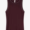 Page One Top - Met studs - donkerlila Clearance