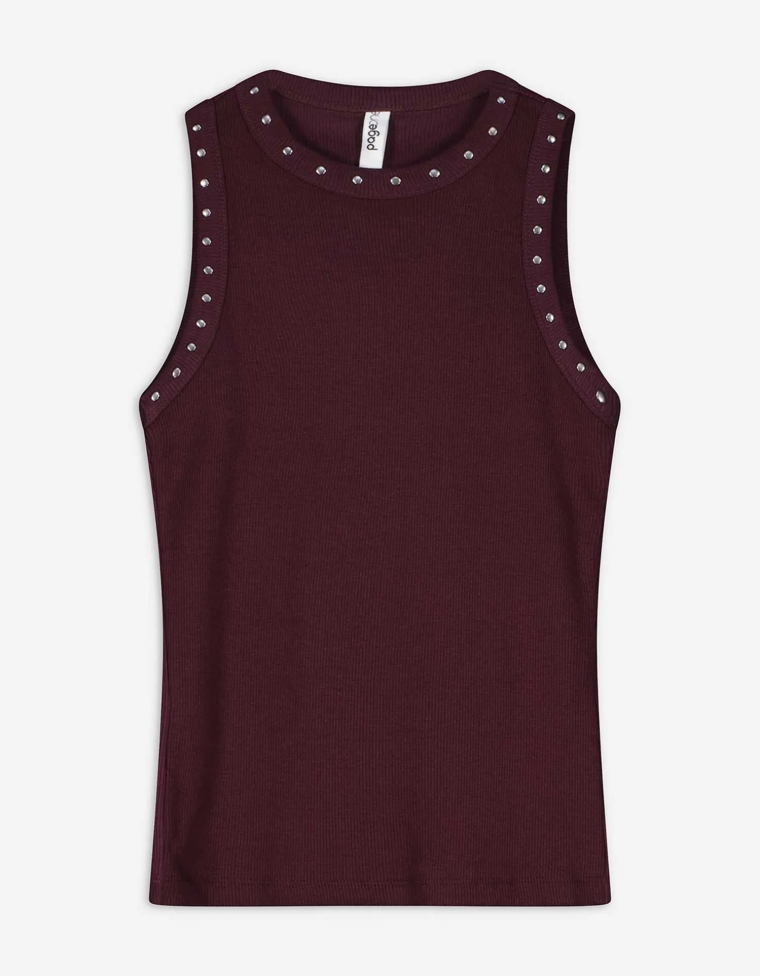 Page One Top - Met studs - donkerlila Clearance