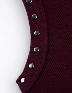 Page One Top - Met studs - donkerlila Clearance
