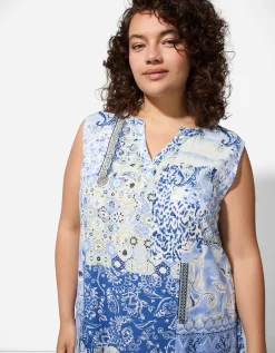 Maxi Blue Top - Motief all-over - lichtblauw Hot