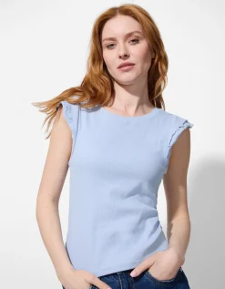 Page One Top - Volants - lichtblauw Outlet