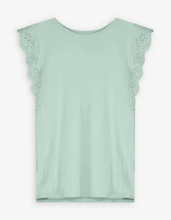 Ever Me T-shirt - Broderie - groen Online