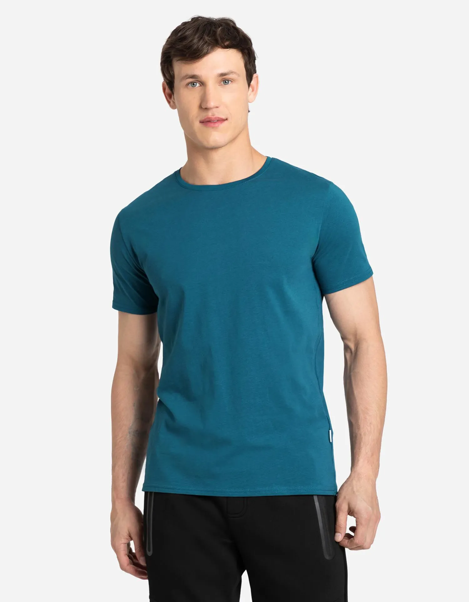 Jean Pascale T-shirt - Effen - turkoois Clearance