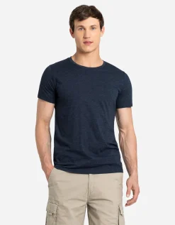 Jean Pascale T-shirt - Gem&ecirc;leerd - donkerblauw Hot