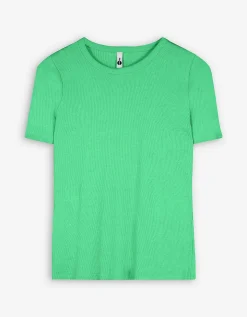Ever Me T-shirt - Geribde structuur - groen Best
