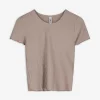 Page One T-shirt - Geribde structuur - beige Fashion