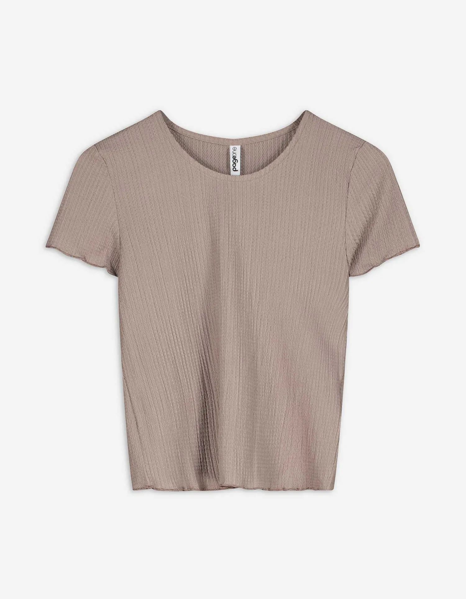 Page One T-shirt - Geribde structuur - beige Fashion