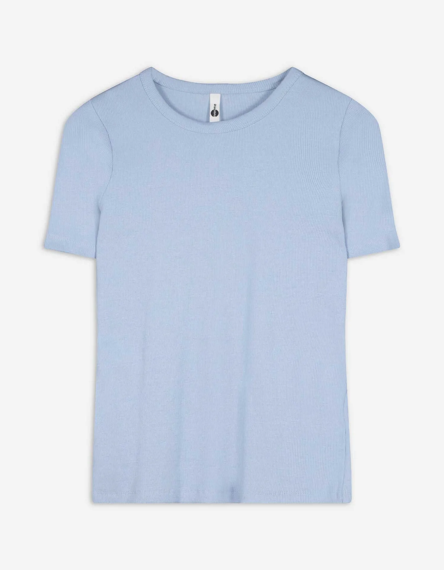Ever Me T-shirt - Geribde structuur - lichtblauw Outlet