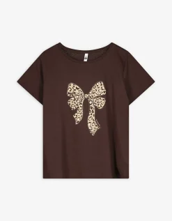 Ever Me T-shirt - Glitterprint - donkerbruin Online