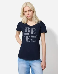 Ever Me T-shirt - Glitterprint - donkerblauw Outlet