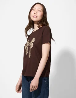 Ever Me T-shirt - Glitterprint - donkerbruin Online