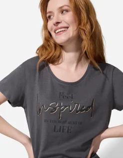 Ever Me T-shirt - Glitterprint - donkergrijs Sale
